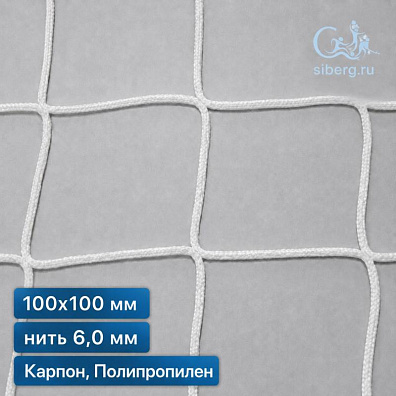Антидроновая сетка для НПЗ квадратная ячейка 100х100 мм нить 6,0 мм капрон, полипропилен
